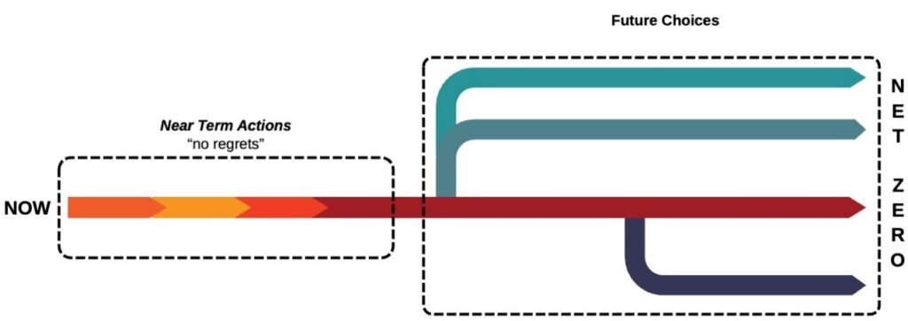 A graphic illustrating multiple pathways to net zero